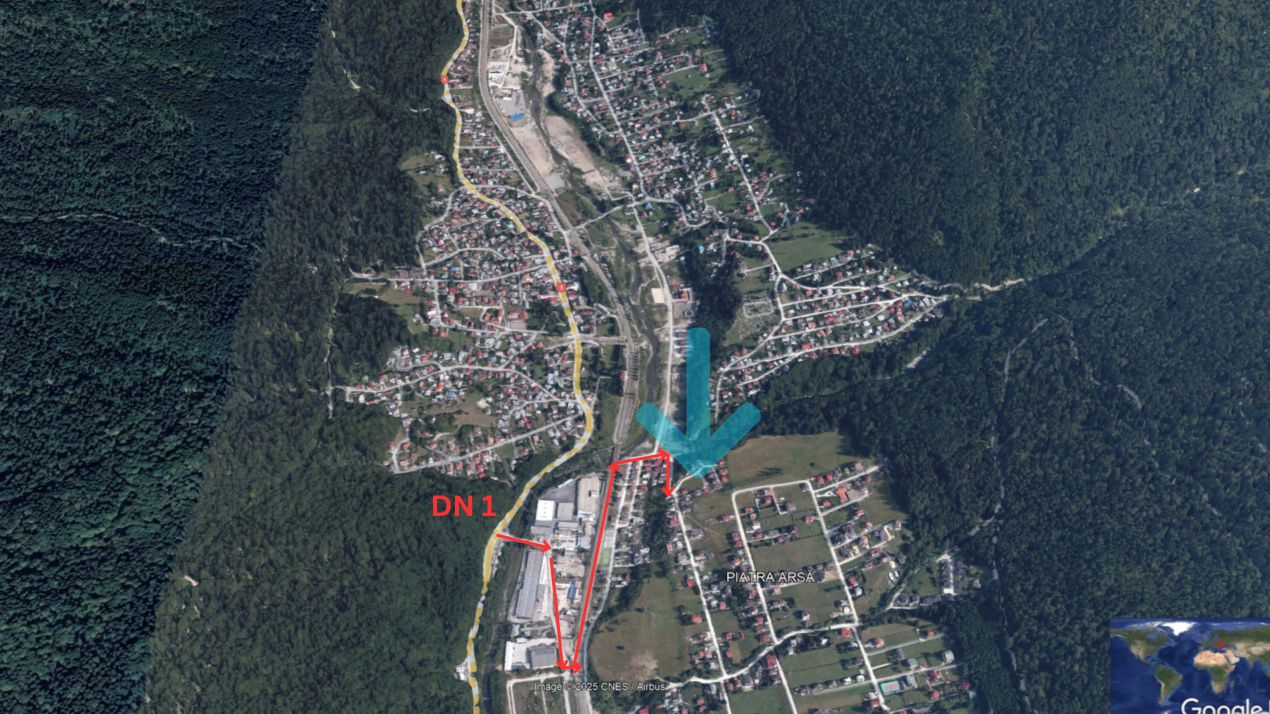 Teren 1407 mp Poiana Tapului. Vedere Bucegi .Tripla Deschidere