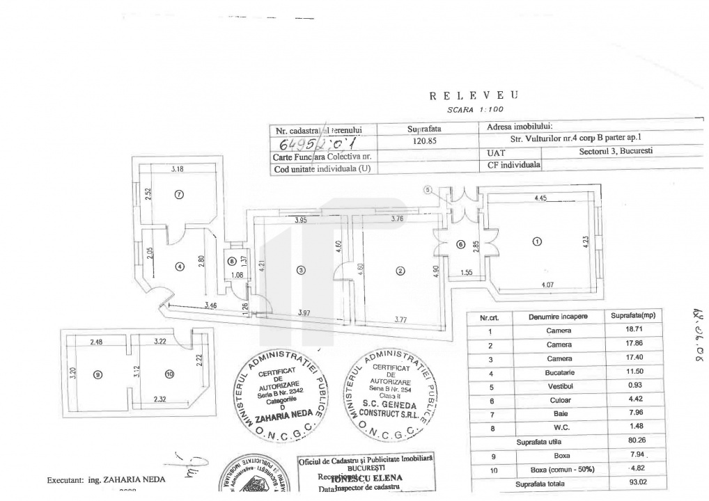 Apartament in vilă 3 camere, curte 40mp - Nerva Traian